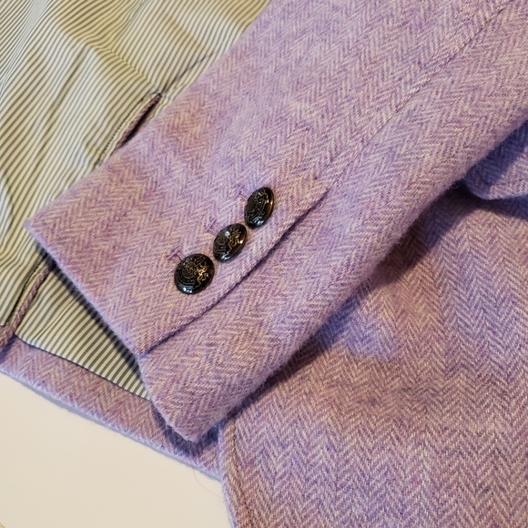 Talbots purple herringbone wool blend blazer jacket size 12 - Picture 5 of 13